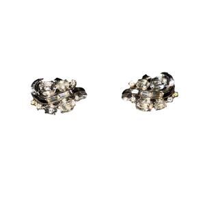 Authentic Trifari Vintage Clip-On Earrings – Sparkling Rhinestone Silver